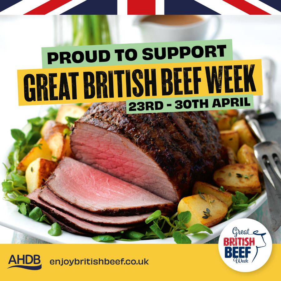 Great British Beef Week 2024 promo image with roast beef joint